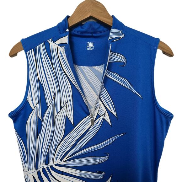Tail Size Medium Activewear Tropical Blue White Sleeveless Tennis Golf Dress - Picture 2 of 7